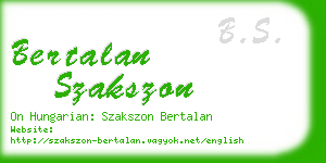 bertalan szakszon business card